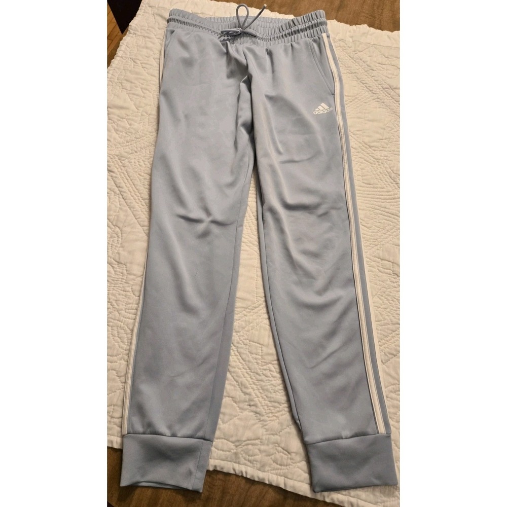 Adidas Light Blue 3 Stripe Aeroready Track Pants Joggers Women Size Medium